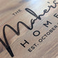 Lazy susan engraved on acacia wood, brown.  realtor, wedding, new home, gift