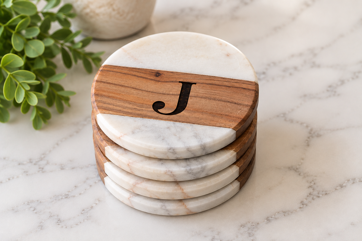 Personalized Monogram Coasters – Set of 4
