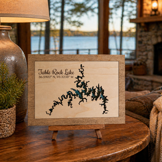 Custom Lake Maps – Personalized Laser Engraved Art