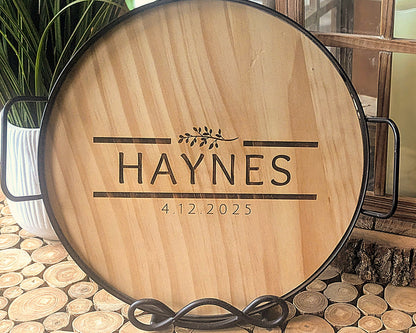 Custom Engraved Wood Tray – Personalized Serving or Display Gift