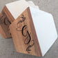 Custom Monogrammed White Marble Wood Coasters